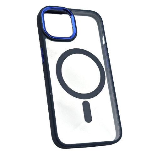 Чехол-силикон #014 clear case magsafe для iphone 13 pro max в пакетике синий