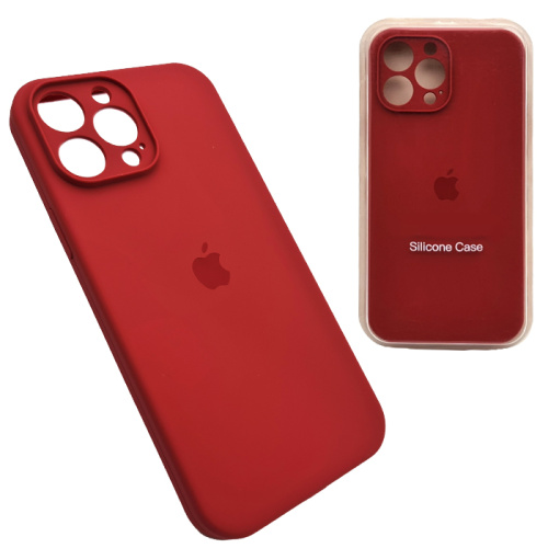 Чехол-силикон silicone case аналог (cam.protec) для iphone 13 pro max коралловый