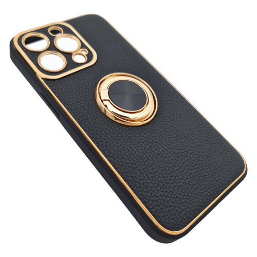 Чехол-силикон под кожу с кольцом для iphone 13 pro max черный