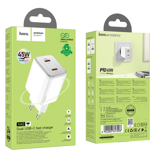 Сзу hoco n42 (pd45w/2c) белое