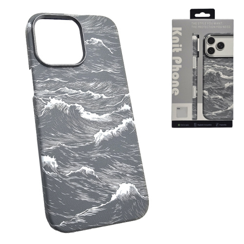 Чехол-крышка knit magsafe (box) для iphone 15 pro max ocean серый