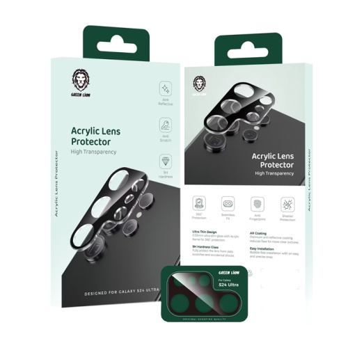 Стекло на камеру green lion acrylic на Samsung s25 ultra черный