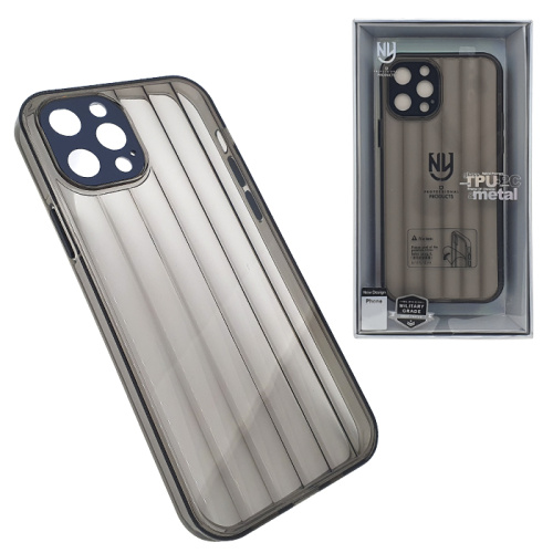 Чехол-крышка ny tpu+pc metal с закрытой камерой для iphone 12 pro max черный