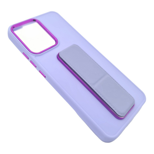 Чехол-крышка под кожу с держателем realme c30 сиреневый