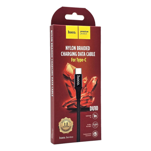 Кабель usb hoco du10 type-c (3a) черный (***)