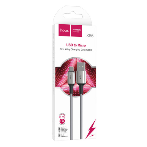 Кабель usb hoco x66 micro серый 