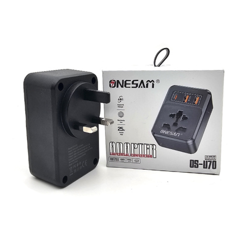 Переходник onesam uk os-u70 (2usb/type-c) 25w черный