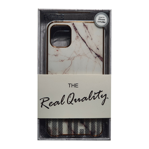 Чехол крышка king мрамор для iphone 11 pro max (6,5) белый