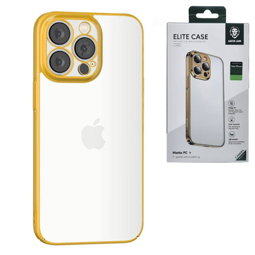 Чехол-крышка green lion elite case with matte electroplating bumper для iphone 14 pro золотой