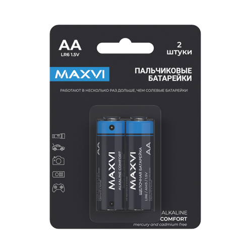 Щелочная батарейка maxvi mblr06cf2 (comfort) aa (lr06)