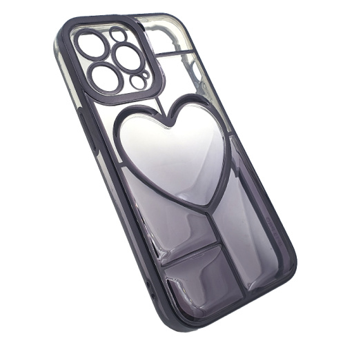 Чехол-силикон gradient heart с закрытой камерой для iphone 13 pro max черный