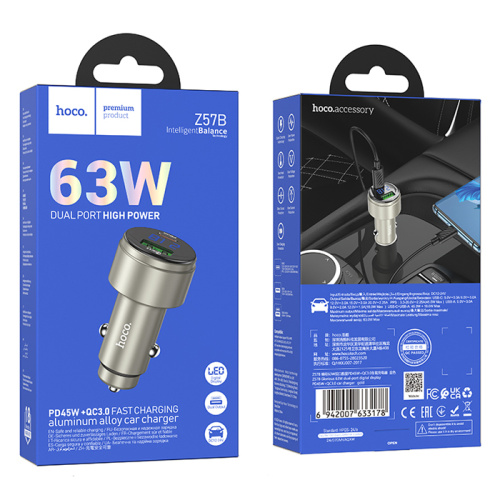 Азу hoco z57b usb/c (63w) серебристый