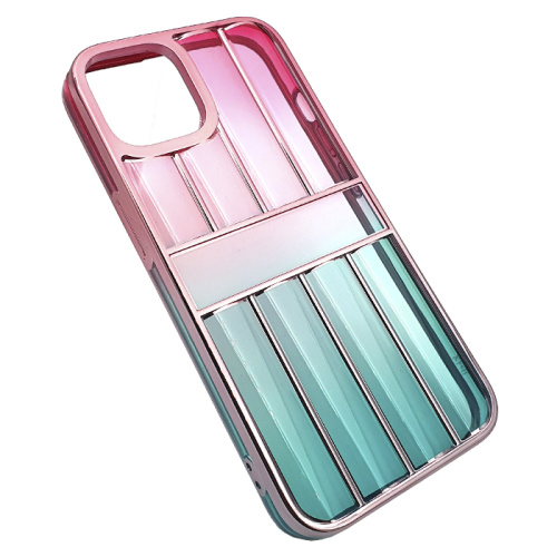 Чехол-силикон gradient lines для iphone 13 розово-зеленый