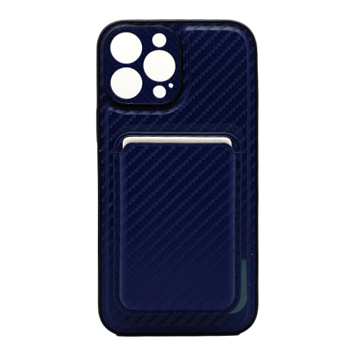 Чехол-крышка casetify карбон с закрытой камерой с визитницей для iphone 13 pro max (6.7) синий