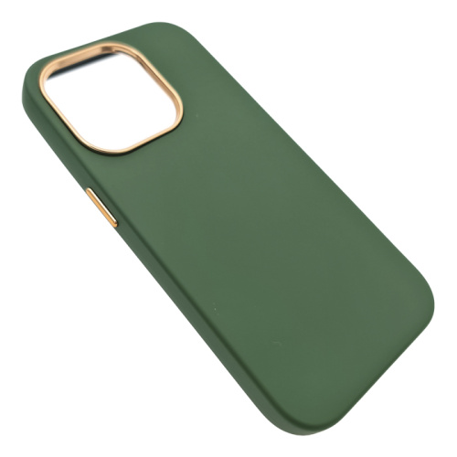 Чехол-крышка leather case для iphone 14 pro зеленый