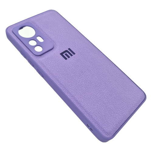 Чехол-крышка кожа logo xiaomi 12 сиреневый