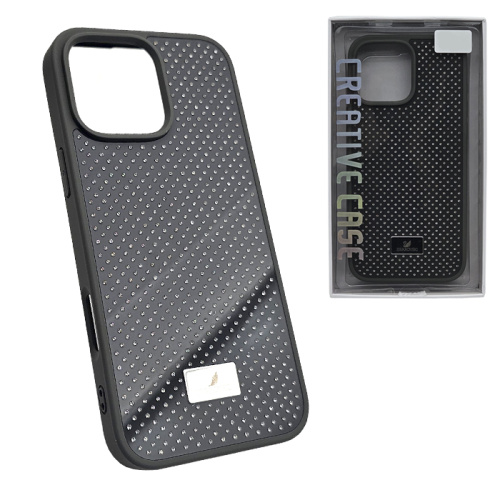 Чехол-крышка swarovski crystals для iphone 15 pro max темно-серый