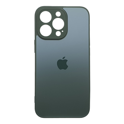 Чехол-силикон silicone case стекло (cam.protec) для iphone 13 pro (6.1) темно-зеленый