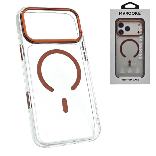 Чехол-крышка marooke m10 ultra series magsafe для iphone 17 pro прозрачно-золотой