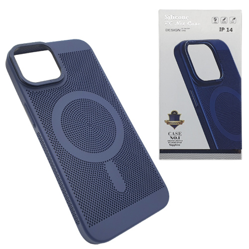 Чехол-крышка silicone pc net case magsafe для iphone 13/14 темно-синий