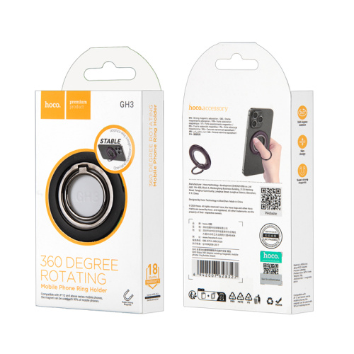 Держатель телефона hoco gh3 кольцо черный