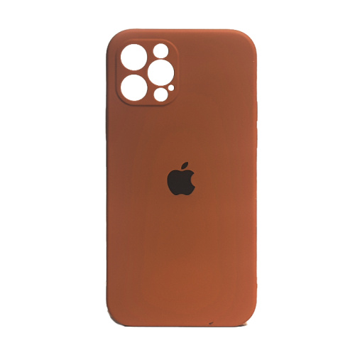 Чехол-силикон silicone case аналог (cam.protec) для iphone 12 pro (6.1) коричневый