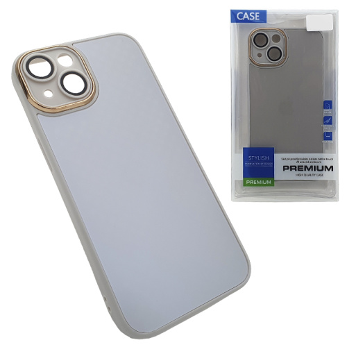 Чехол-крышка stylish glass case для iphone 14 белый