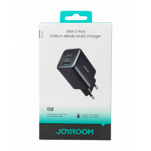 Сзу joyroom jr-t01 2c/usb/45w черное