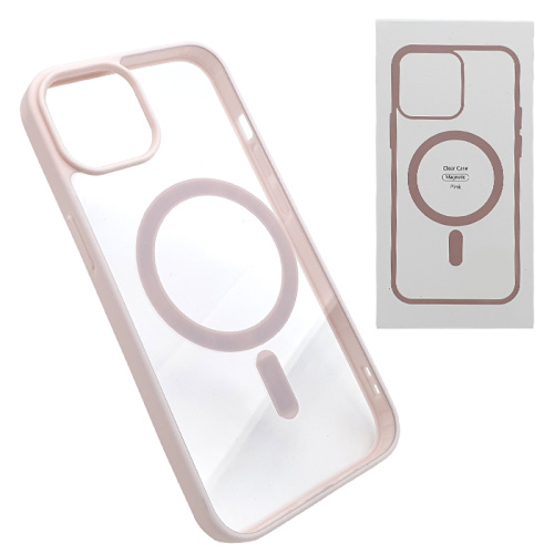 Чехол-силикон #70 clear case magsafe (magnetic) для iphone 13/14 (6.1) розовый