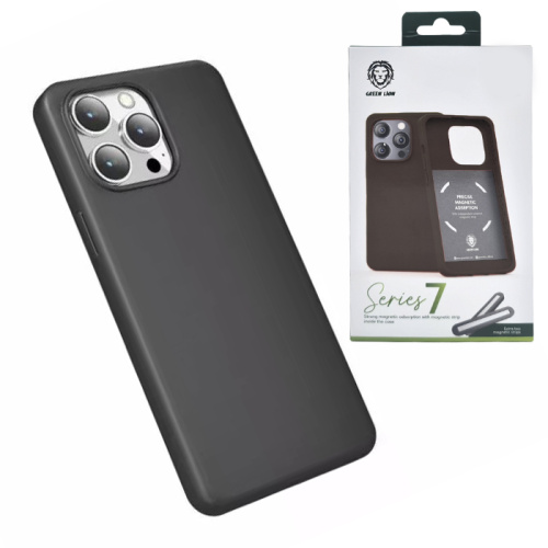 Чехол-крышка green lion series 7 magnetic absorption strip для iphone 14 pro черный