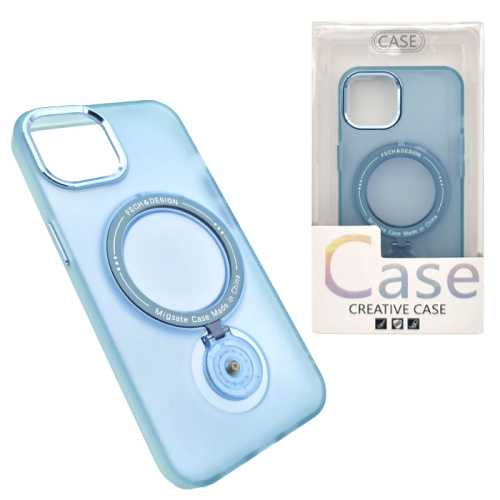 Чехол-крышка fech&design с держателем для iphone 13 голубой