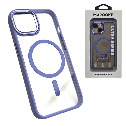 Чехол-крышка marooke m05 прозрачный c цветными бортами для iphone 13/14 сиреневый