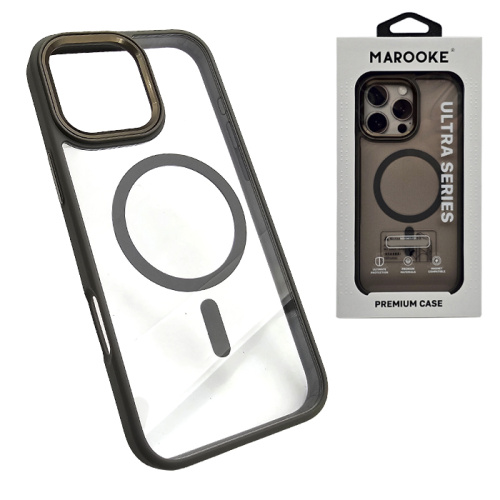 Чехол-крышка marooke m05 прозрачный c цветными бортами для iphone 15 pro титан