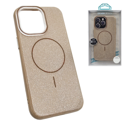 Чехол-крышка dfans shine magsafe для iphone 14 pro золотистый