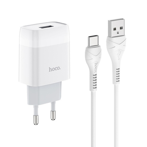 Сзу hoco c72a type-c (usb/2.1a) белый
