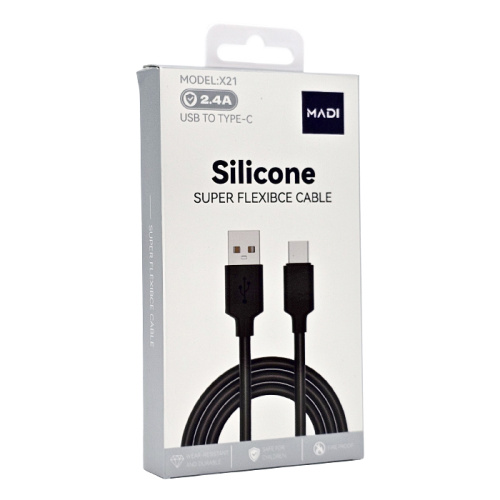 Кабель usb madi x21 type-c черный 