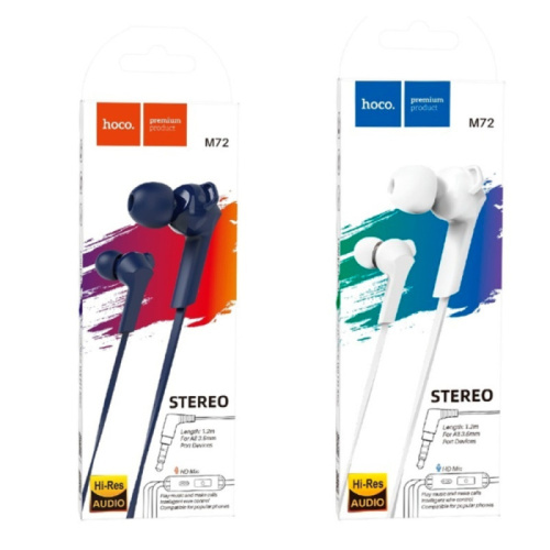 H/f (3.5mm) hoco m72 с микрофоном белые