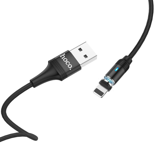Кабель usb hoco u76 lightning 1.2m magnetic черный 