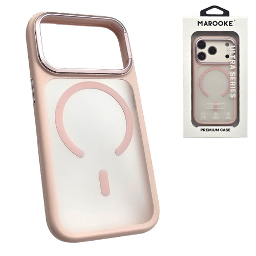 Чехол-крышка marooke m05 прозрачный c цветными бортами для iphone 17 pro розовый