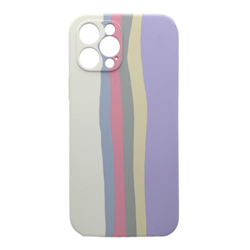 Чехол-силикон silicone case rainbow аналог для iphone 12 pro max (6.5) mix