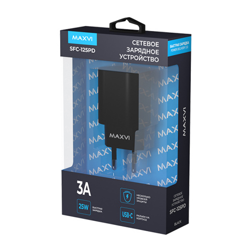 Сзу maxvi usb-c sfc-125pd (25w) черный (10)