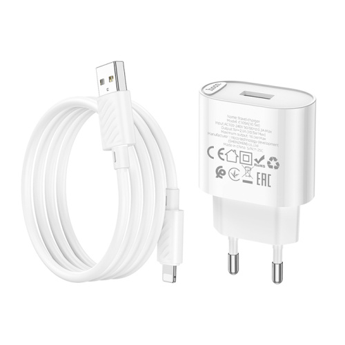 Сзу hoco c109a (usb/lightning/10.5w) белое