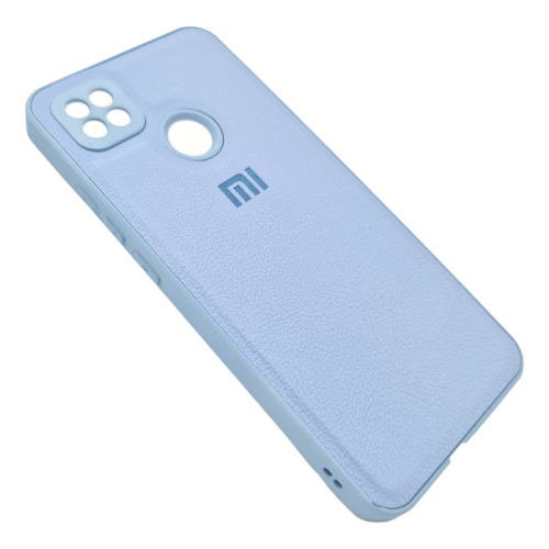 Чехол-крышка кожа logo xiaomi redmi 9c голубой