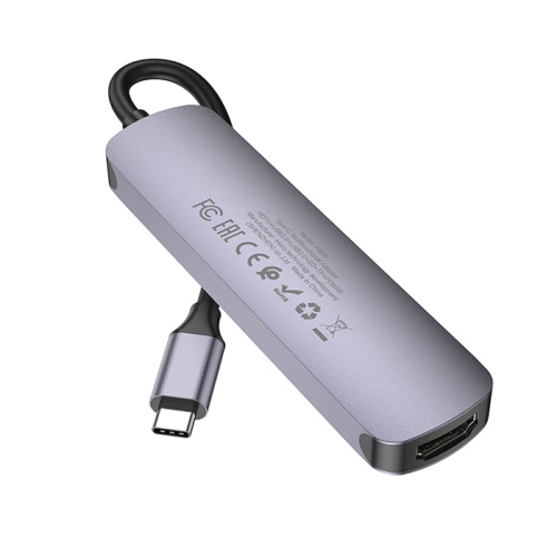 Usb hub hoco hb28 6в1 серый
