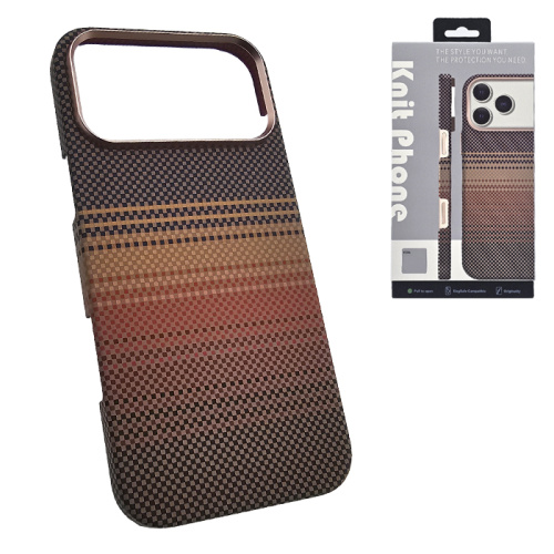 Чехол-крышка knit magsafe (box) для iphone 17 pro max sunset carbone коричневый
