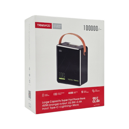 Пзу tranyoo 100000 mah (22.5w) черный