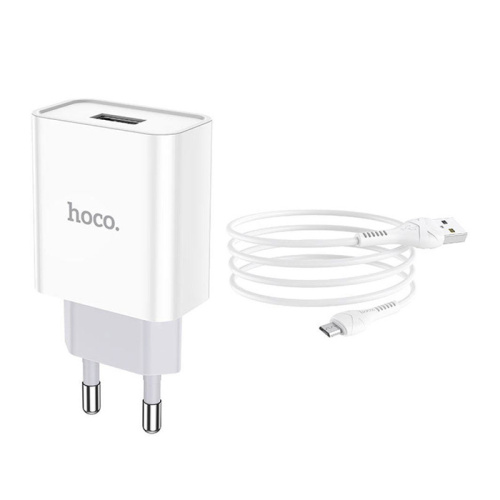 Сзу hoco c81a micro (usb/2.1a) белое