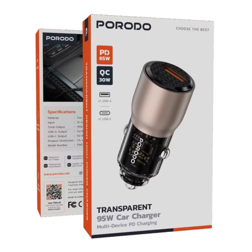 Азу porodo pd-fwch048-dt type-c/usb (65w/30w) золотистый