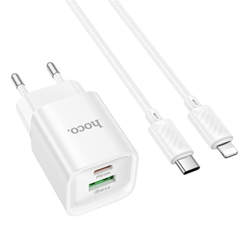 Сзу hoco c147a type-c to lightning (pd20w) белый