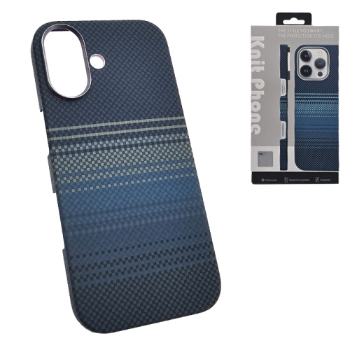 Чехол-крышка knit magsafe (box) для iphone 17 moonrise carbone синий